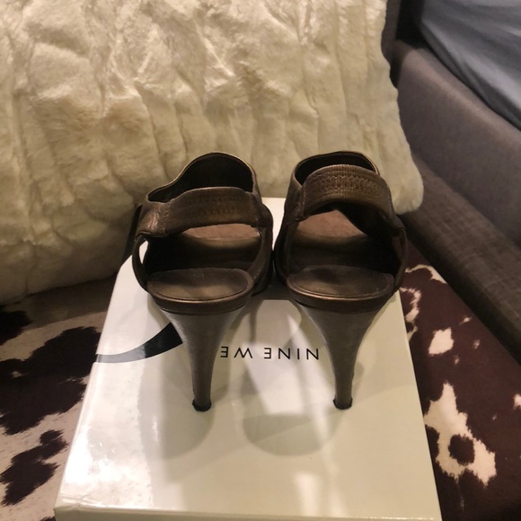 Nine West Bronze Leather Sandals - Picture 3 of 5